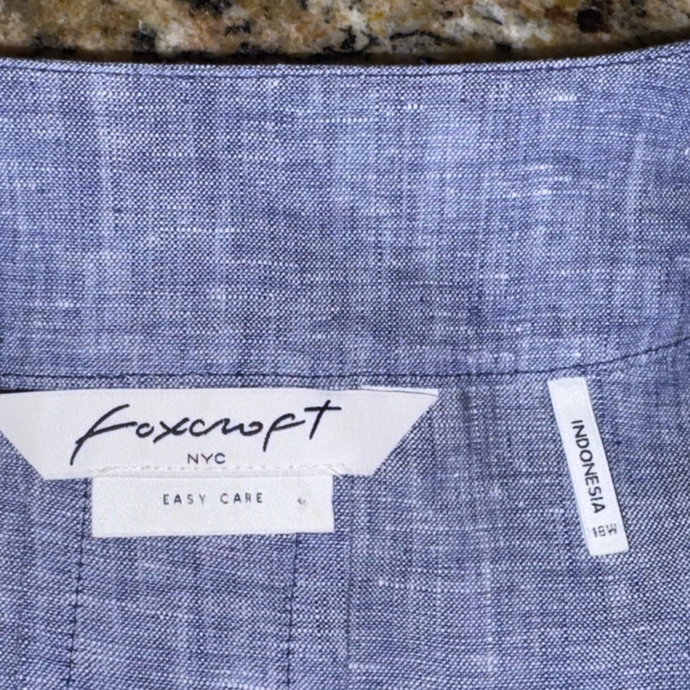Foxcroft Light Blue Linen Shift Dress - Picture 13 of 14